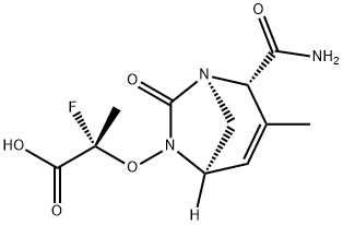 Propanoic acid, 2-[[(1R,2S,5R)-2-(aminoca
rbonyl)-3-methyl-7-oxo-1,6-diazabicyclo[3.2.1]
oct-3-en-6-yl]oxy]-2-fluoro-, (2S)-,2564746-44-5,结构式