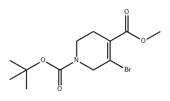 1,4(2H)-Pyridinedicarboxylic acid, 3-bromo-5,6-dihydro-, 1-(1,1-dimethylethyl) 4-methyl ester Struktur