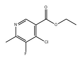 3-Pyridinecarboxylic acid, 4-chloro-5-fluoro-6-methyl-, ethyl ester 化学構造式