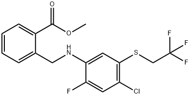 2-[[[4-氯-2-氟-5-[(2,2,2-三氟乙基)硫基]苯基]氨基]甲基]苯甲酸甲酯,2566451-67-8,结构式