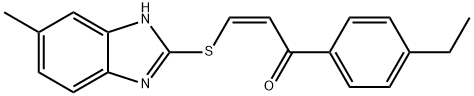 2-Propen-1-one, 1-(4-ethylphenyl)-3-[(6-methyl-1H-benzimidazol-2-yl)thio]-, (2Z)- Structure