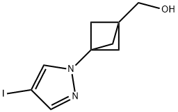 Bicyclo[1.1.1]pentane-1-methanol, 3-(4-iodo-1H-pyrazol-1-yl)- 结构式