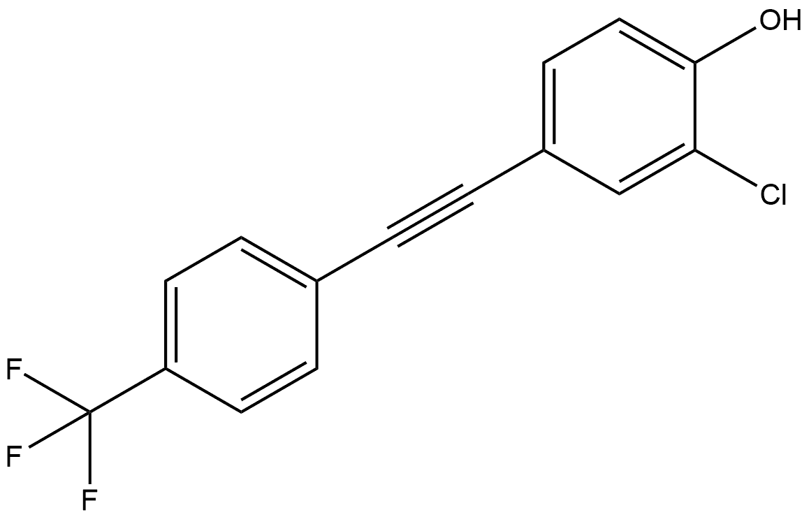 2-Chloro-4-[2-[4-(trifluoromethyl)phenyl]ethynyl]phenol 结构式
