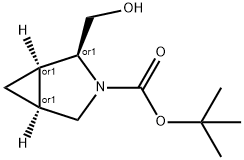 REL-(1R,2S,5S)-叔丁基2-(羟甲基)-3-氮杂双环[3.1.0]己烷-3-羧酸盐 结构式