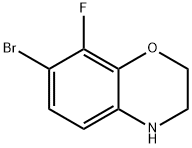 2H-1,4-Benzoxazine, 7-bromo-8-fluoro-3,4-dihydro- 化学構造式