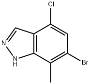 6-Bromo-4-chloro-7-methyl-1H-indazole 化学構造式