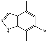 6-Bromo-4,7-dimethyl-1H-indazole 化学構造式