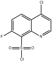 4-Chloro-7-fluoro-8-quinolinesulfonyl chloride 化学構造式
