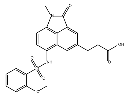 3-[6-(2-甲氧基苯基磺酰氨基)-1-甲基-2-氧代-1,2-二氢苯并[CD]吲哚-4-基]丙酸,2570470-39-0,结构式