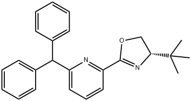 (S)-2-(6-二苯甲基吡啶-2-基)-4-(叔丁基)-4,5-二氢恶唑, 2570984-82-4, 结构式