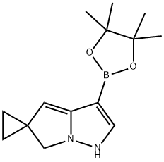 3'-(4,4,5,5-四甲基-1,3,2-二氧苯并呋喃-2-基)-1'H,6'H-螺环[环丙烷-1,5'-吡咯[1,2-B]吡唑 结构式