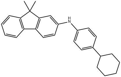9H-Fluoren-2-amine, N-(4-cyclohexylphenyl)-9,9-dimethyl- 化学構造式