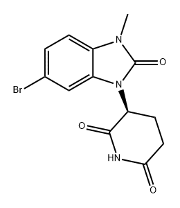 2,6-Piperidinedione, 3-(6-bromo-2,3-dihydro-3-methyl-2-oxo-1H-benzimidazol-1-yl)-, (3S)- 化学構造式