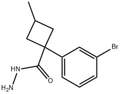 Cyclobutanecarboxylic acid, 1-(3-bromophenyl)-3-methyl-, hydrazide Struktur