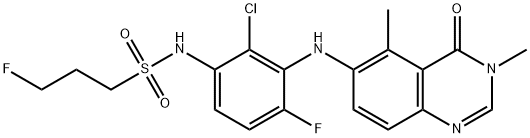 1-Propanesulfonamide, N-[2-chloro-3-[(3,4-dihydro-3,5-dimethyl-4-oxo-6-quinazolinyl)amino]-4-fluorophenyl]-3-fluoro- Structure