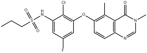 1-Propanesulfonamide, N-[2-chloro-3-[(3,4-dihydro-3,5-dimethyl-4-oxo-6-quinazolinyl)oxy]-5-fluorophenyl]- 结构式