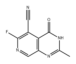 Pyrido[3,4-d]pyrimidine-5-carbonitrile, 6-fluoro-3,4-dihydro-2-methyl-4-oxo- Struktur