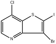 Thieno[3,2-b]pyridine, 3-bromo-7-chloro-2-iodo- 化学構造式