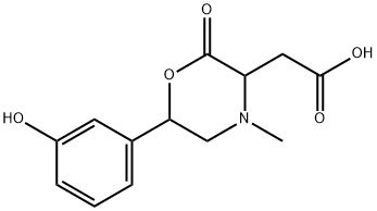 3-Morpholineacetic acid, 6-(3-hydroxyphenyl)-4-methyl-2-oxo- 化学構造式