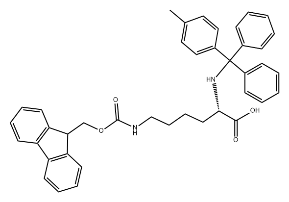 L-Lysine, N6-[(9H-fluoren-9-ylmethoxy)carbonyl]-N2-[(4-methylphenyl)diphenylmethyl]-,2575932-44-2,结构式