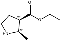 cis-2-Methyl-pyrrolidine-3-carboxylic acid ethyl ester 结构式