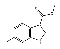 1H-Indole-3-carboxylic acid, 6-fluoro-2,3-dihydro-, methyl ester 化学構造式