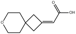 Acetic acid, 2-(7-oxaspiro[3.5]non-2-ylidene)- Struktur