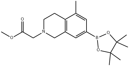 Methyl 3,4-dihydro-5-methyl-7-(4,4,5,5-tetramethyl-1,3,2-dioxaborolan-2-yl)-2(1H)-isoquinolineacetate 化学構造式