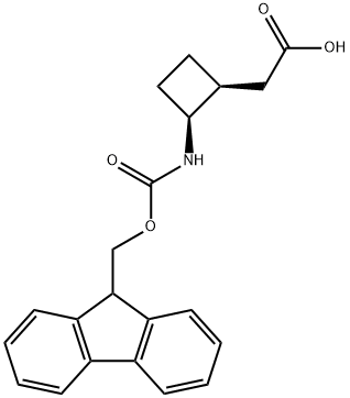 rac-2-[(1R,2R)-2-({[(9H-fluoren-9-yl)methoxy]carbonyl}amino)cyclobutyl]acetic acid, cis Structure