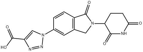 1-[2-(2,6-dioxopiperidin-3-yl)-1-oxo-2,3-dihydro-1H-isoindol-5-yl]-1H-1,2,3-triazole-4-carboxylic acid 化学構造式