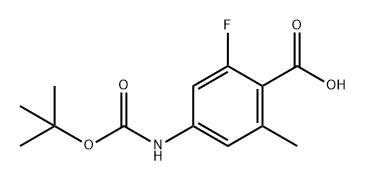 Benzoic acid, 4-[[(1,1-dimethylethoxy)carbonyl]amino]-2-fluoro-6-methyl- Struktur