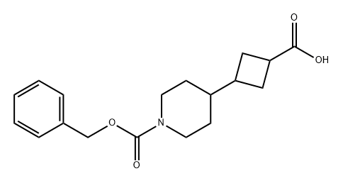 1-Piperidinecarboxylic acid, 4-(3-carboxycyclobutyl)-, 1-(phenylmethyl) ester Structure