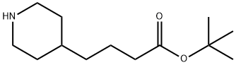 4-Piperidinebutanoic acid, 1,1-dimethylethyl ester Structure