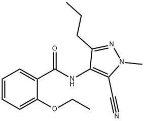 N-(5-氰基-1-甲基-3-丙基-1H-吡唑-4-基)-2-乙氧基苯甲酰胺(西地那非杂质), 2580950-35-0, 结构式