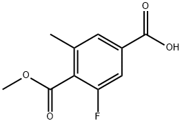 1,4-Benzenedicarboxylic acid, 2-fluoro-6-methyl-, 1-methyl ester Struktur