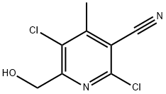 3-Pyridinecarbonitrile, 2,5-dichloro-6-(hydroxymethyl)-4-methyl- Struktur