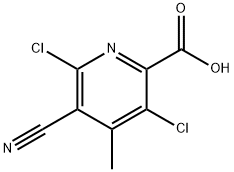 2-Pyridinecarboxylic acid, 3,6-dichloro-5-cyano-4-methyl- Structure