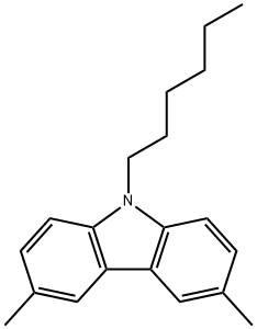 9-hexyl-3,6-dimethyl-9H-carbazole,2581956-53-6,结构式