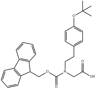 Fmoc-N-(4-O-tbu)-Phenethyl-Gly-OH 结构式