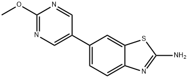 2-Benzothiazolamine, 6-(2-methoxy-5-pyrimidinyl)- Structure