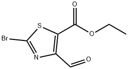 5-Thiazolecarboxylic acid, 2-bromo-4-formyl-, ethyl ester Struktur