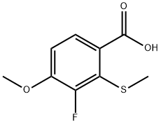 3-fluoro-4-methoxy-2-(methylthio)benzoic acid Struktur