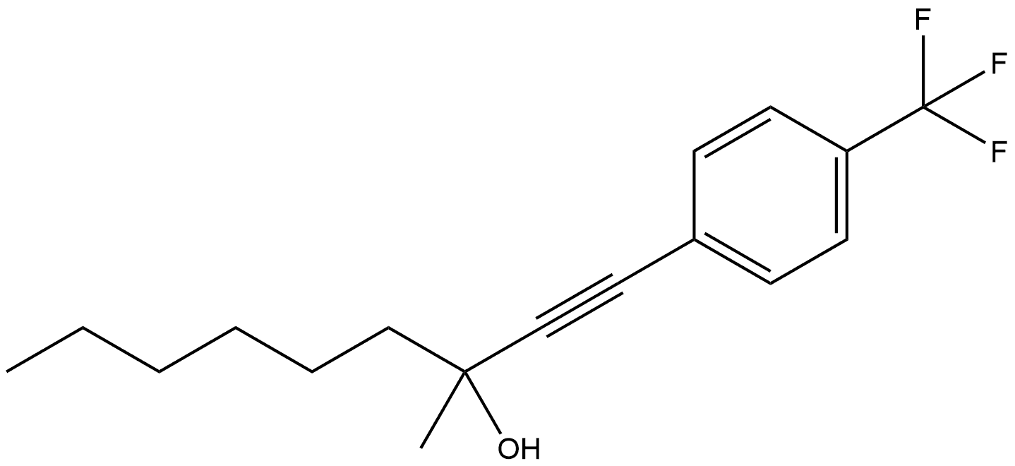 3-Methyl-1-[4-(trifluoromethyl)phenyl]-1-nonyn-3-ol,2587297-82-1,结构式