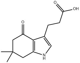 4,5,6,7-H4-6,6-Me2-4-oxo-indole-3-propanoic acid 化学構造式