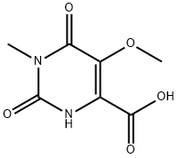 4-Pyrimidinecarboxylic acid, 1,2,3,6-tetrahydro-5-methoxy-1-methyl-2,6-dioxo- Struktur