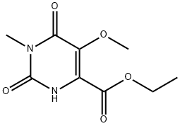 4-Pyrimidinecarboxylic acid, 1,2,3,6-tetrahydro-5-methoxy-1-methyl-2,6-dioxo-, ethyl ester Struktur