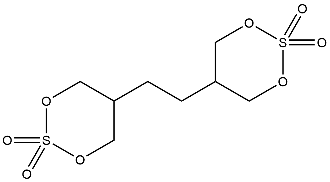 1,3,2-Dioxathiane, 5,5′-(1,2-ethanediyl)bis-, 2,2,2′,2′-tetraoxide 化学構造式