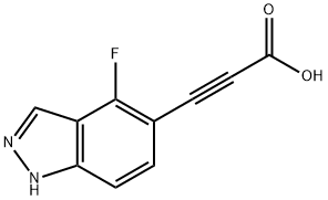 3-(4-Fluoro-1H-indazol-5-yl)-2-propynoic acid 化学構造式