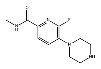 6-氟-N-甲基-5-(1-哌嗪基)-2-吡啶甲酰胺 结构式
