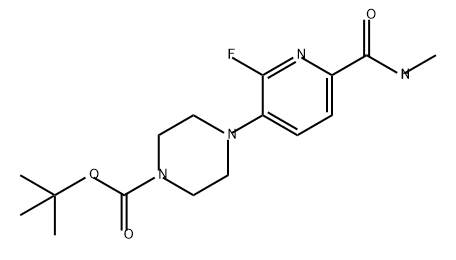 1-Piperazinecarboxylic acid, 4-[2-fluoro-6-[(methylamino)carbonyl]-3-pyridinyl]-, 1,1-dimethylethyl ester Structure
